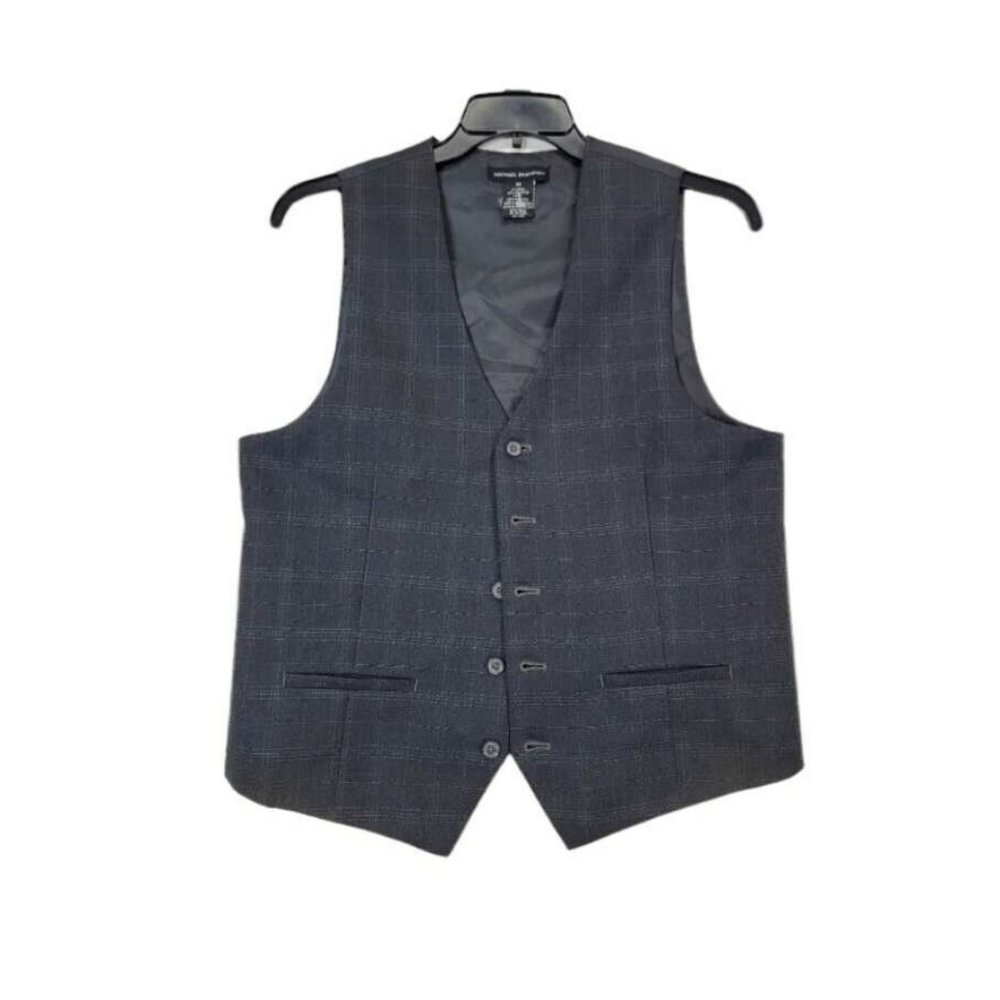 Michael Brandon Men's Gray Size Medium  Button Front Sleeveless Vest Formal